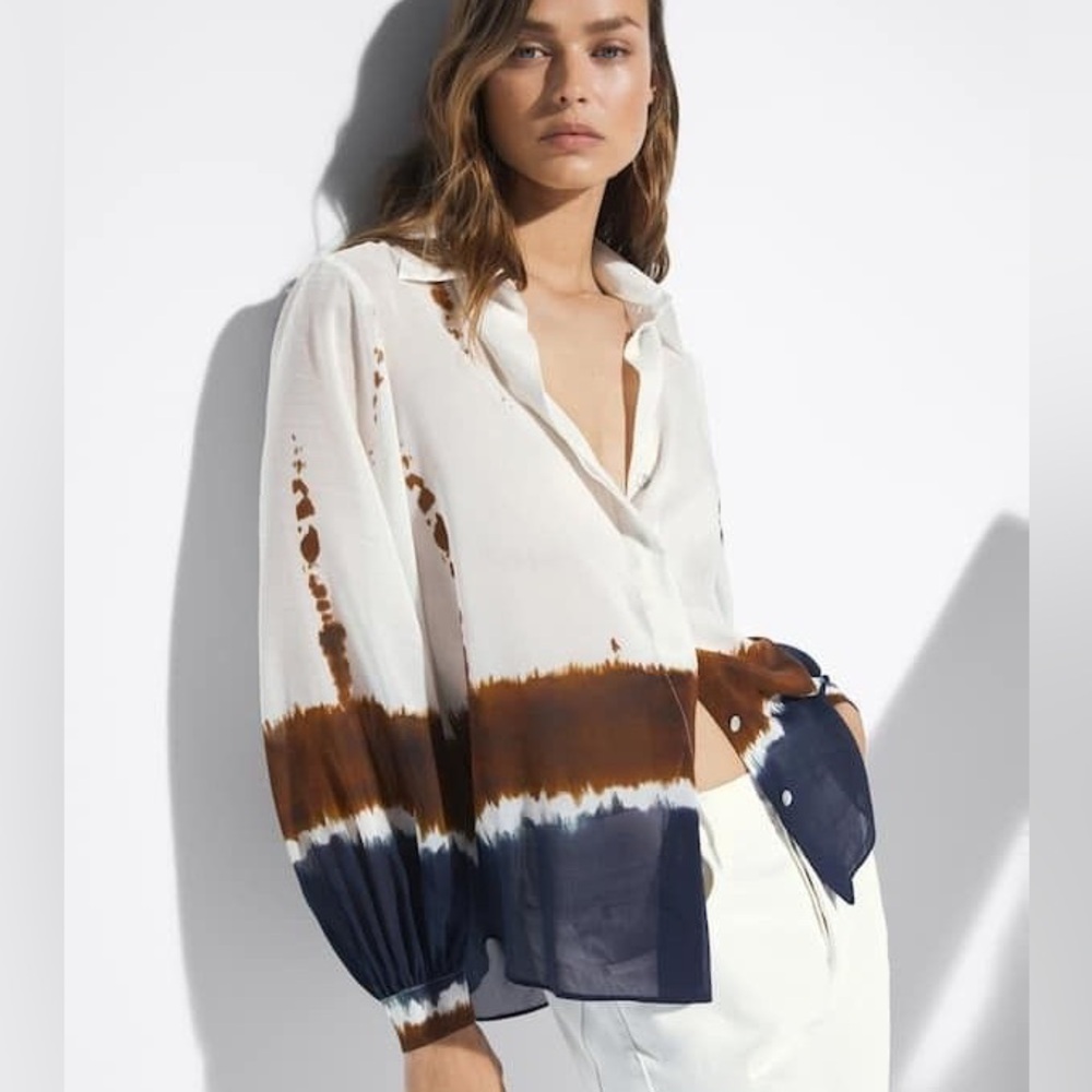 Massimo Dutti tie-dye silk blend shirt